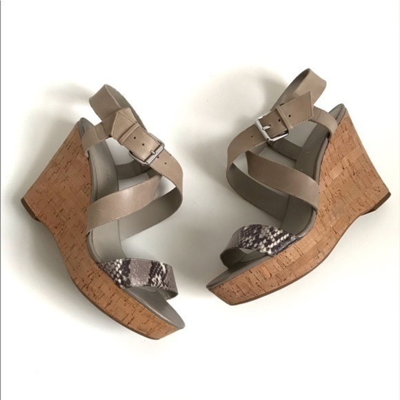 Franco Sarto Tan Shania Wedge Sandals Size 8.5 - Picture 2 of 7